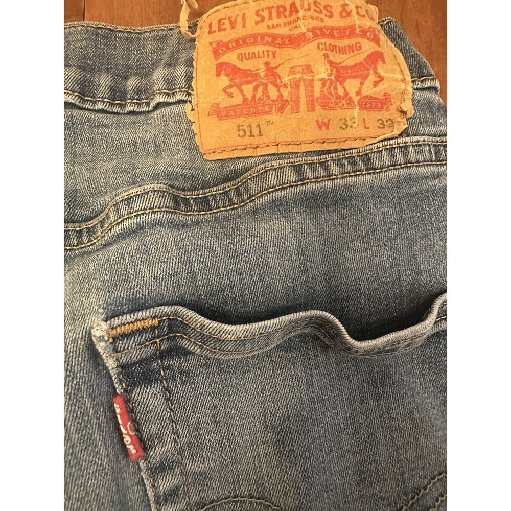 Levi's 511 Men's Jeans 33x32 Medium Wash, Blue, Slim Fit, Straight Denim - Picture 5 of 6
